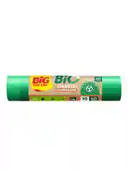 BIG City пакеты для мусора с затяжками BIO HD 60*64см 60л 10шт зелёные