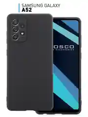 Черный чехол матовый силиконовый ROSCO для Samsung Galaxy A52, бортик вокруг камер