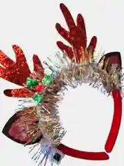 Красный ободок ушки зайчика. Ободок светящийся. Новогодний олень