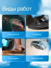 Синий болгарка аккумуляторная УШМ 125 мм, бесщеточная