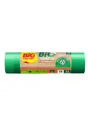 BIG City Пакеты для мусора с затяжками BIO HD 51*53см 35л 15шт зелёные