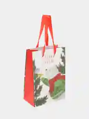 Белый пакет новогодний подарочный 20x14 см