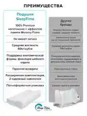 Детская Ортопедическая  подушка  SleepTime Kids S, для сна анатомической формы