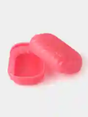 Кораллово-розовый мыльница дорожная, закрытая, пластиковая, с крышкой