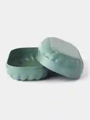 Приглушённый хаки мыльница дорожная, закрытая, пластиковая, с крышкой