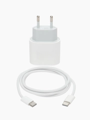 Быстрая зарядка Type-C для IPhone 15: блок 25W + плетеный кабель, 1 метр / комплект