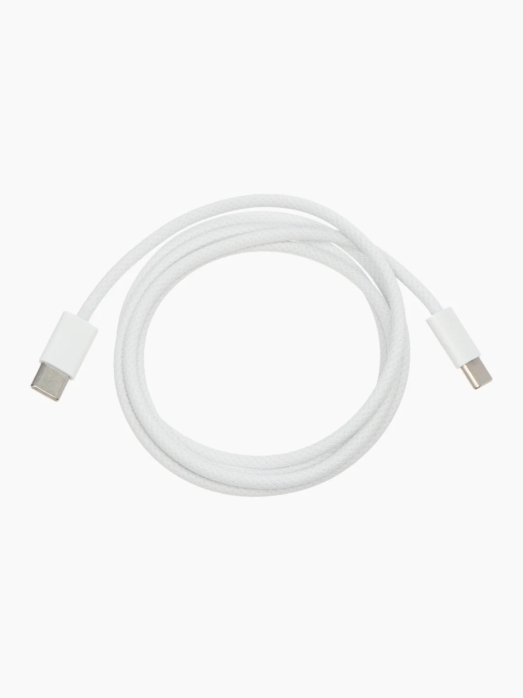 Плетеный кабель Type-C для iPhone 15, Pro Max, Pro, Plus/ 1 метр/белый