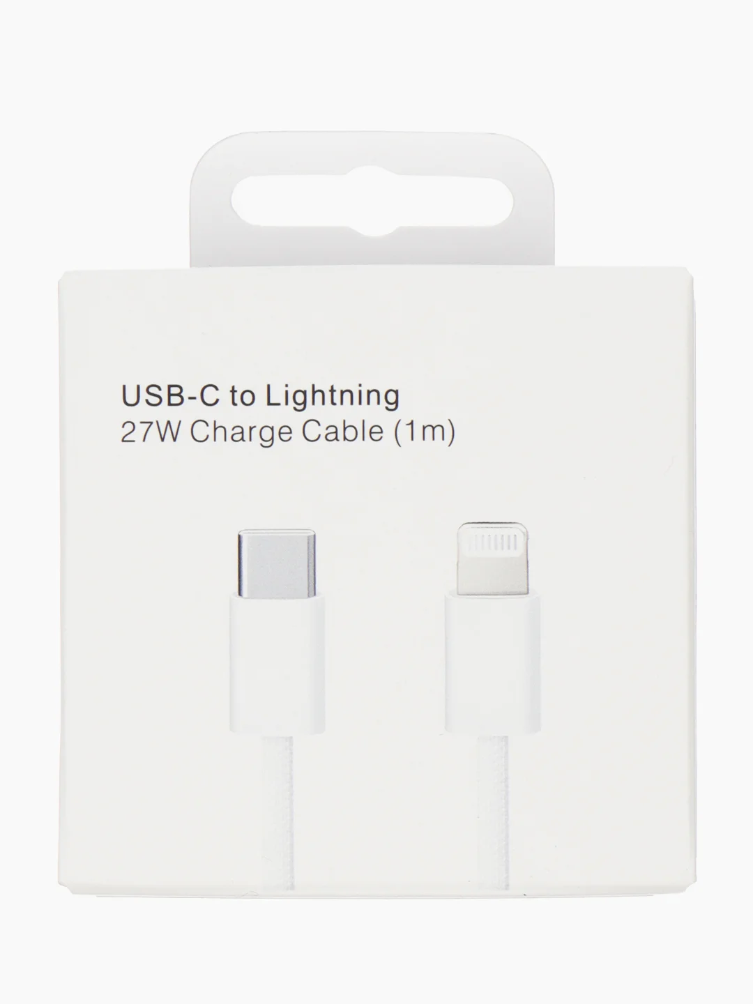 Кабель Lightning-USB Type C (1 метр) 27w, Быстрая зарядка,Провод для Айфона белый плетеный