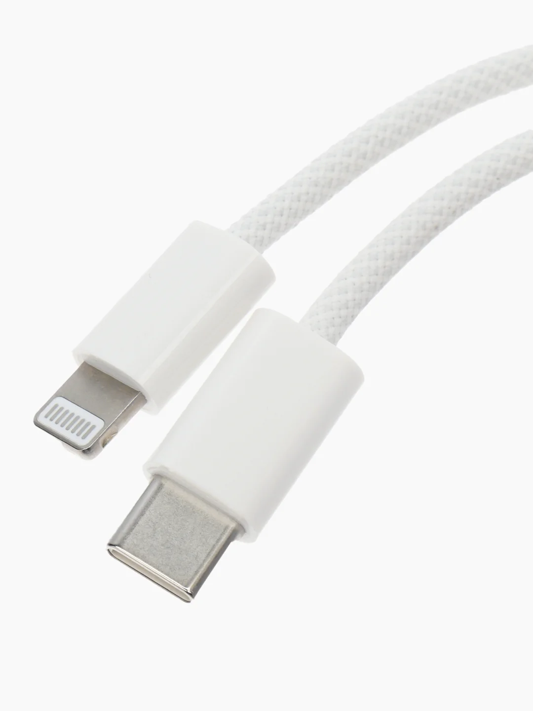 Кабель Lightning-USB Type C (1 метр) 27w, Быстрая зарядка,Провод для Айфона белый плетеный