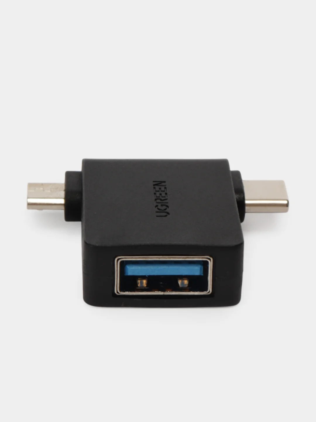 Адаптер Ugreen Micro USB + USB-C - USB 3.0 A  Female OTG, цвет черный (30453)