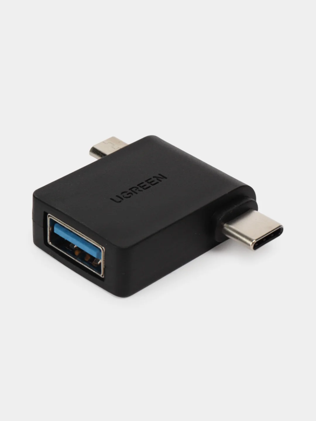 Адаптер Ugreen Micro USB + USB-C - USB 3.0 A  Female OTG, цвет черный (30453)