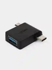 Адаптер Ugreen Micro USB + USB-C - USB 3.0 A  Female OTG, цвет черный (30453)