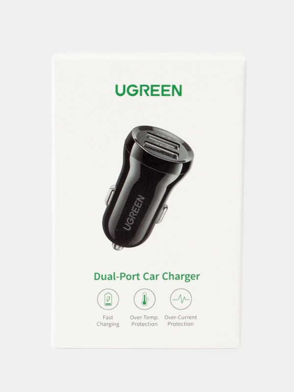 Автомобильное зарядное устройство 24Вт UGREEN ED018 / 2xUSB-A 2.4A / цвет черный (50875)
