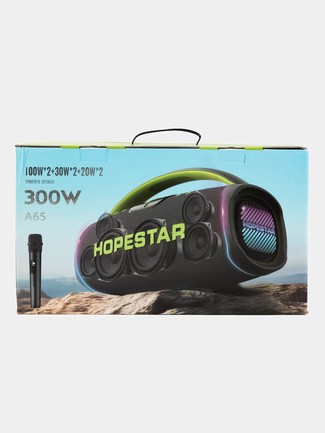 Серый портативная колонка Hopestar A65 Bluetooth, True Wireless Stereo, микрофон и LED подсветка