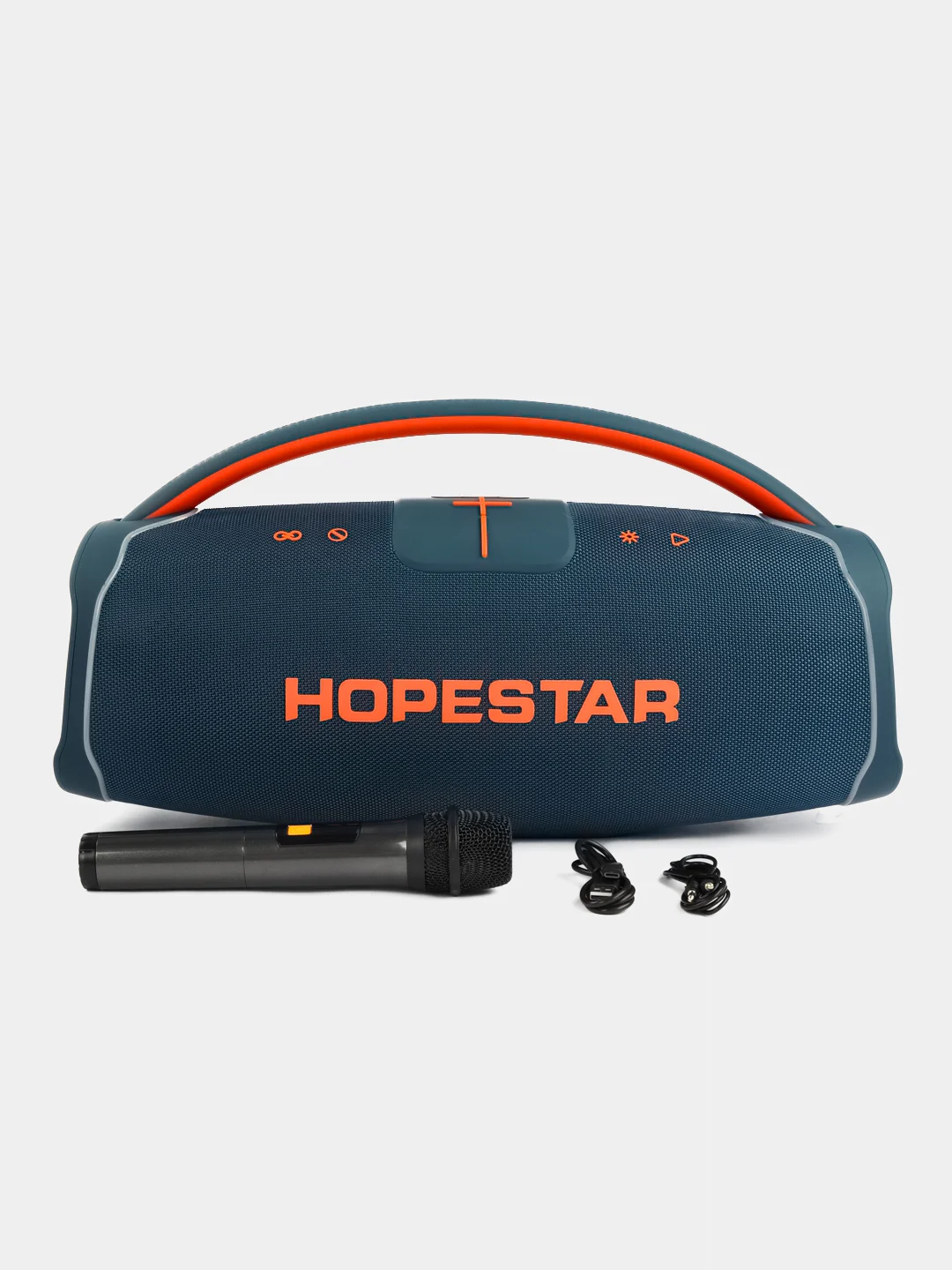 Синий портативная колонка Hopestar A65 Bluetooth, True Wireless Stereo, микрофон и LED подсветка