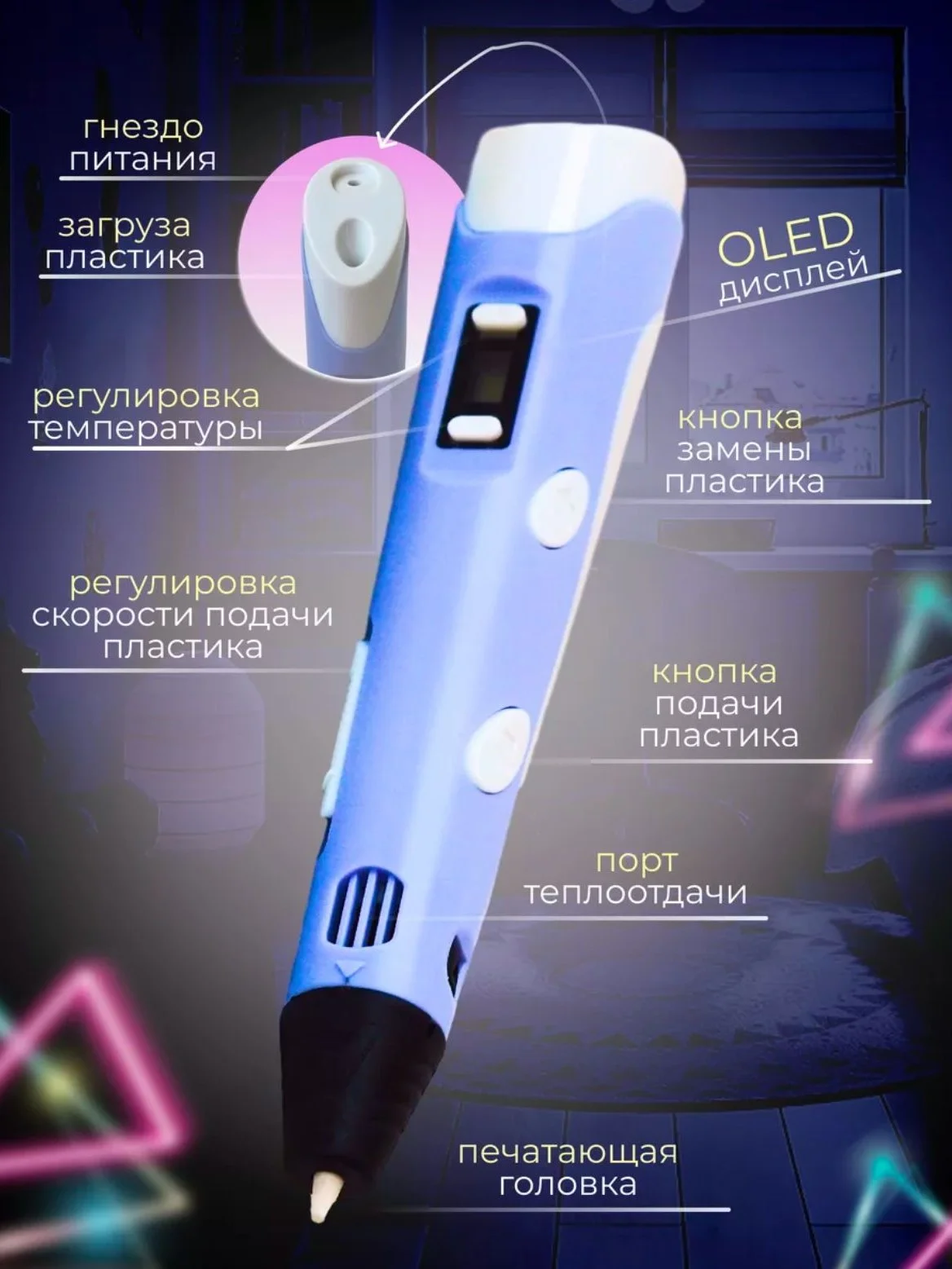 Сиреневый 3d, 3Д ручка третьего поколения