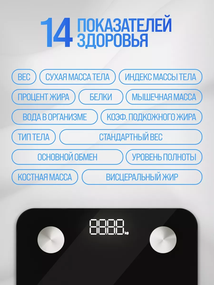 Черный весы напольные электронные Titan Electronics 07 MINI, 14 показателей, до 180 кг