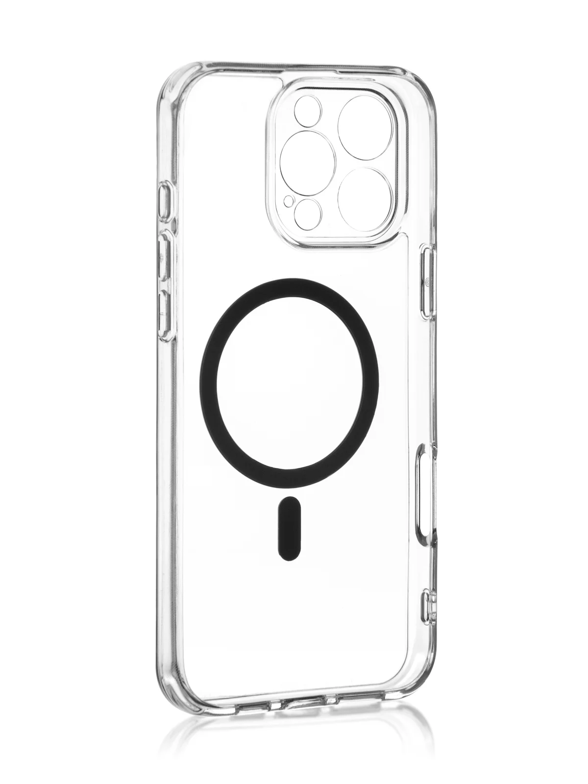 Прозрачный чехол MagSafe для iPhone 16 Pro Max, пластиковый с силиконом ROSCO защитой камер, магнитом