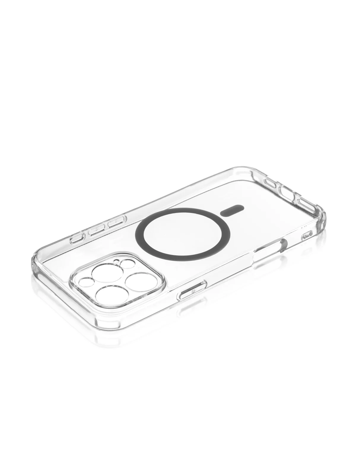 Прозрачный чехол MagSafe для iPhone 16 Pro Max, пластиковый с силиконом ROSCO защитой камер, магнитом