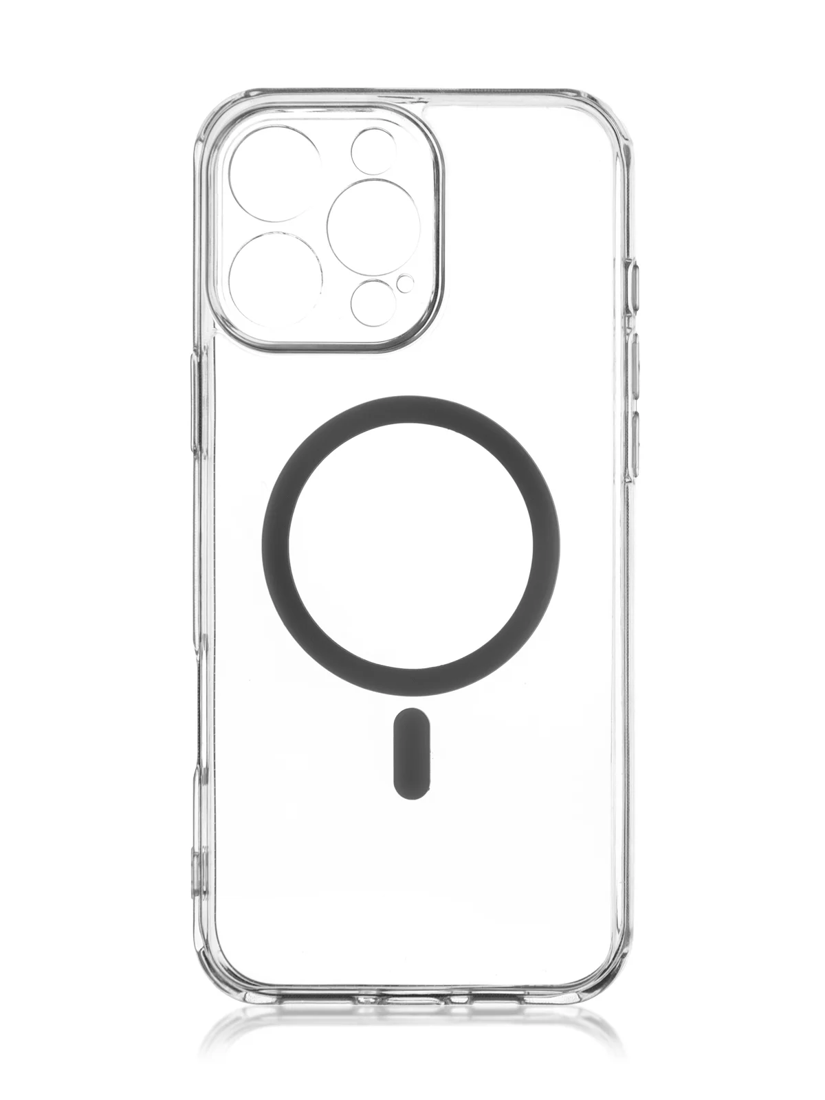 Прозрачный чехол MagSafe для iPhone 16 Pro Max, пластиковый с силиконом ROSCO защитой камер, магнитом