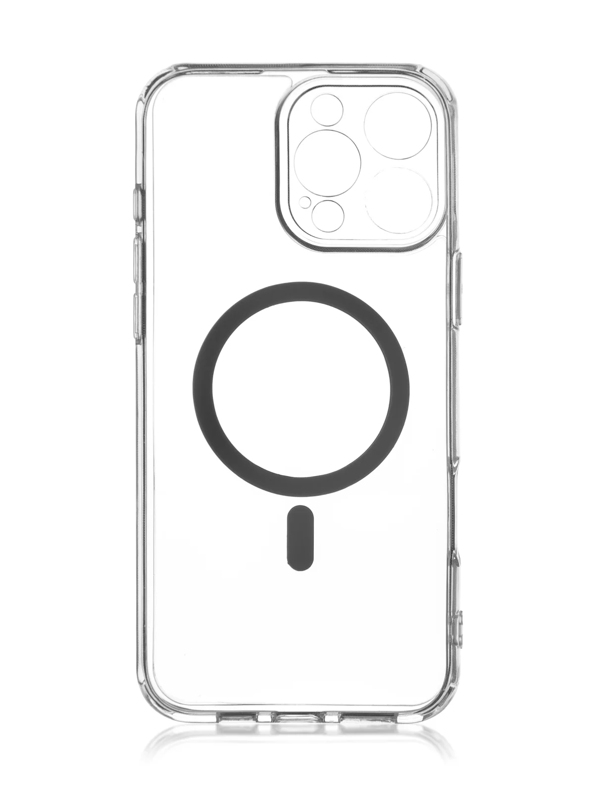 Прозрачный чехол MagSafe для iPhone 16 Pro Max, пластиковый с силиконом ROSCO защитой камер, магнитом