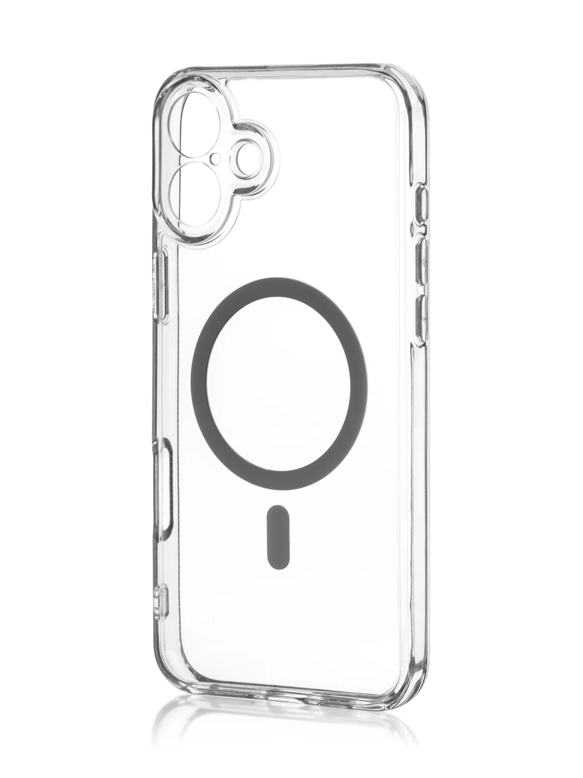 Прозрачный чехол MagSafe для iPhone 16 Plus пластиковый с силиконом ROSCO, с защитой камер, магнитом