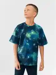 Футболка детская для мальчиков Acoola Space, черно-синяя