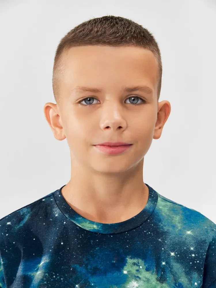 Футболка детская для мальчиков Acoola Space, черно-синяя