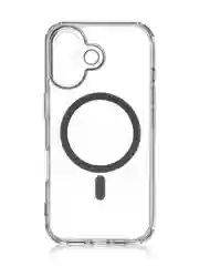 Прозрачный чехол MagSafe для iPhone 16 пластиковый с силиконом ROSCO прозрачный, магсейф защита камер