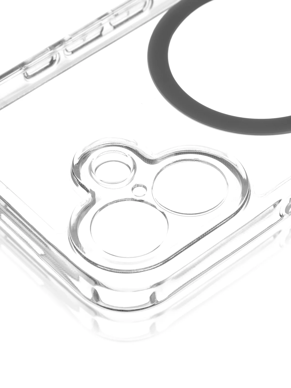 Прозрачный чехол MagSafe для iPhone 16 пластиковый с силиконом ROSCO прозрачный, магсейф защита камер