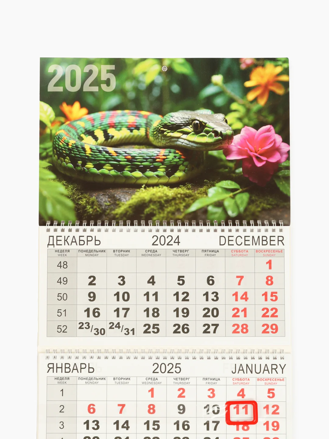 Зеленый календарь квартальный 2025 год