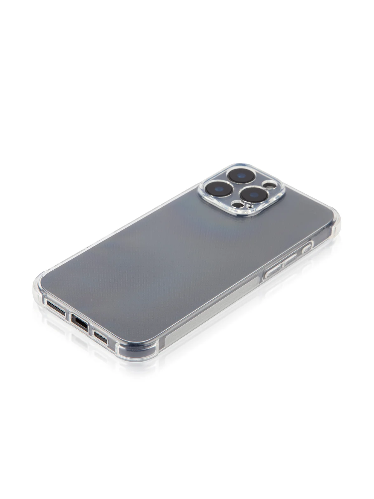 Прозрачный чехол для iPhone 16 Pro Max противоударный силиконовый ROSCO, прозрачный, с углами