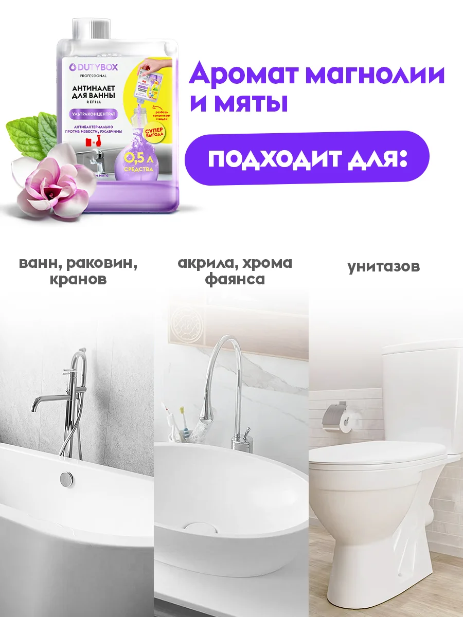 Набор концентратов чистящих средств для уборки дома DUTYBOX Refill, 6шт