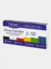 Пластилин классический BRAUBERG, 6 цветов, 120 г