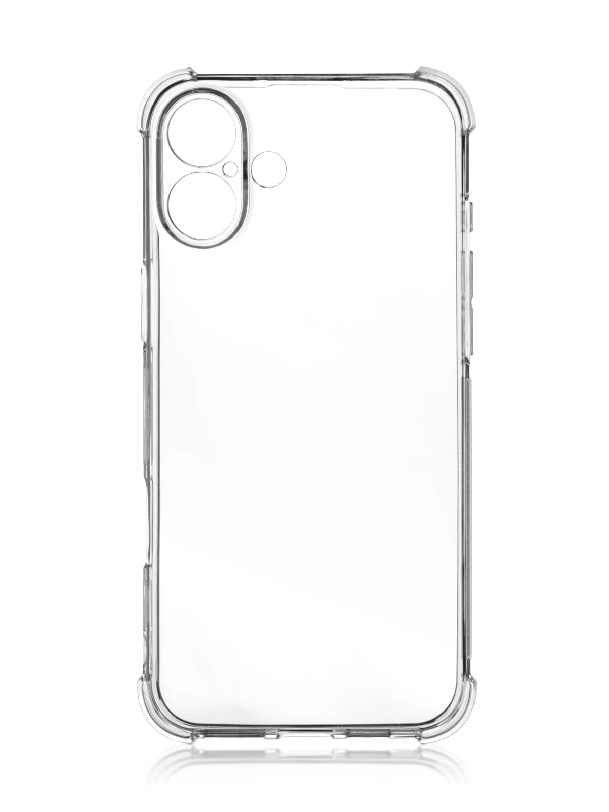 Прозрачный чехол для iPhone 16 Plus противоударный силиконовый ROSCO прозрачный с углами