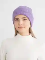 Сиреневый шапка зимняя женская шерсть меринос