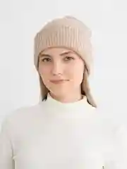 Бежевый меланж шапка зимняя женская