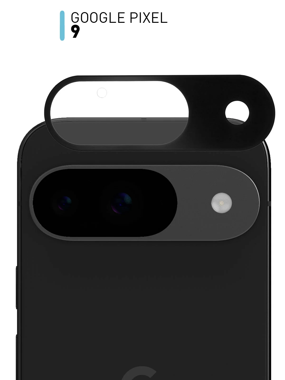 Черный стекло на камеру для Google Pixel 9 защитное ROSCO прозрачное с черной рамкой, закаленное