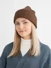 Коричневый шапка зимняя женская шерсть меринос