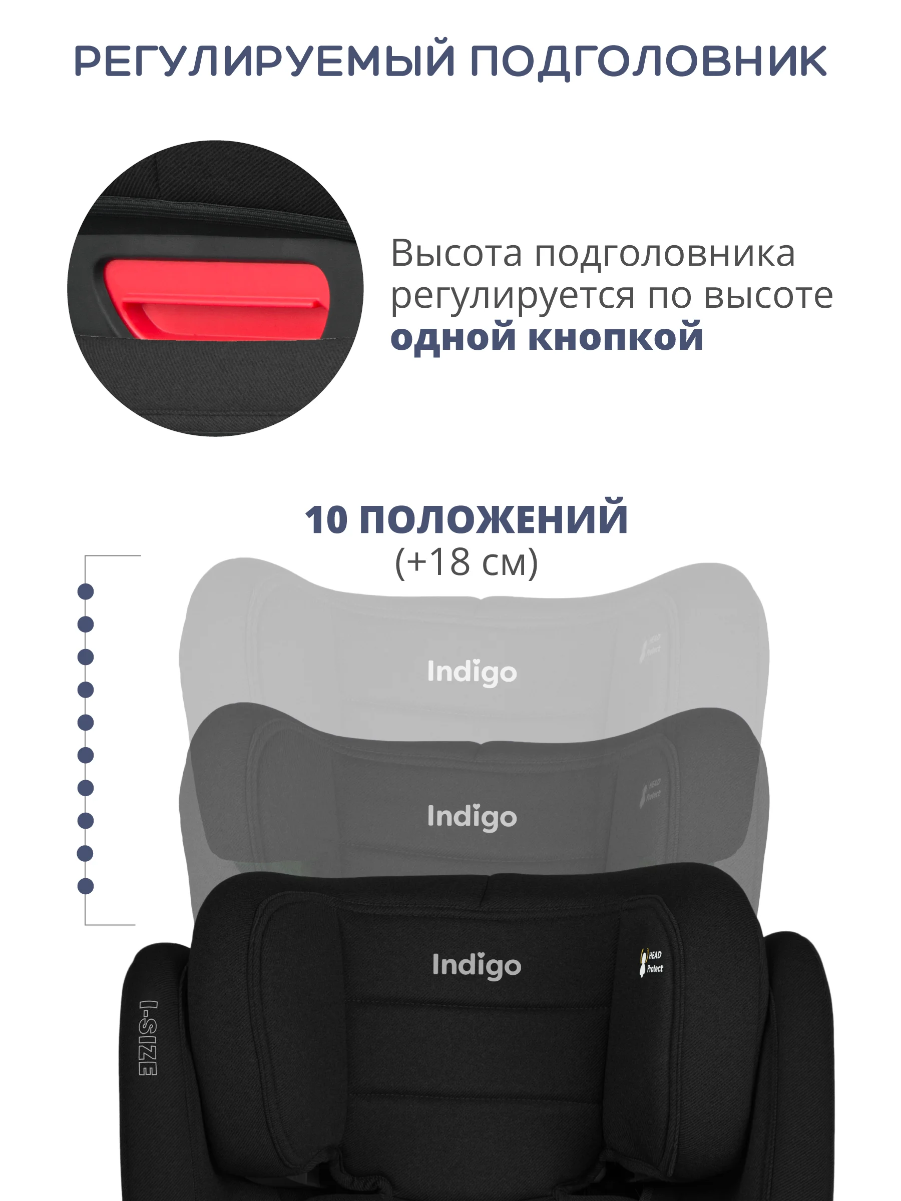Черный детское автокресло бустер Indigo DEFENDER I-SIZE Isofix растущее, от 15 до 36 кг