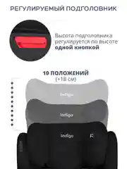 Черный детское автокресло бустер Indigo DEFENDER I-SIZE Isofix растущее, от 15 до 36 кг
