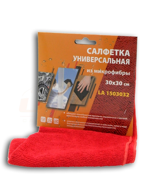 САЛФЕТКА МИКРОФИБРА 30Х30СМ/КРАСНАЯ LAVITA