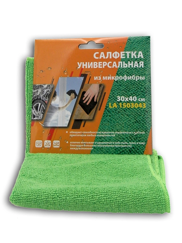 САЛФЕТКА МИКРОФИБРА 30Х40СМ/ЗЕЛЕНАЯ LAVITA