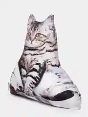 Серый металлик мягкая подушка Кошка/Кот, реалистичная
