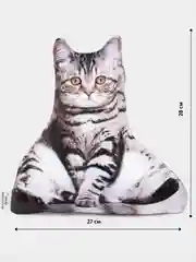 Серый металлик мягкая подушка Кошка/Кот, реалистичная