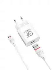 Сетевое зарядное устройство GFPower GF20L, USB (5В / 2.1А), кабель Lightning, белый