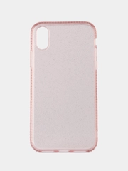 Чехол силиконовый с блестками и стразами для iPhone xs / x