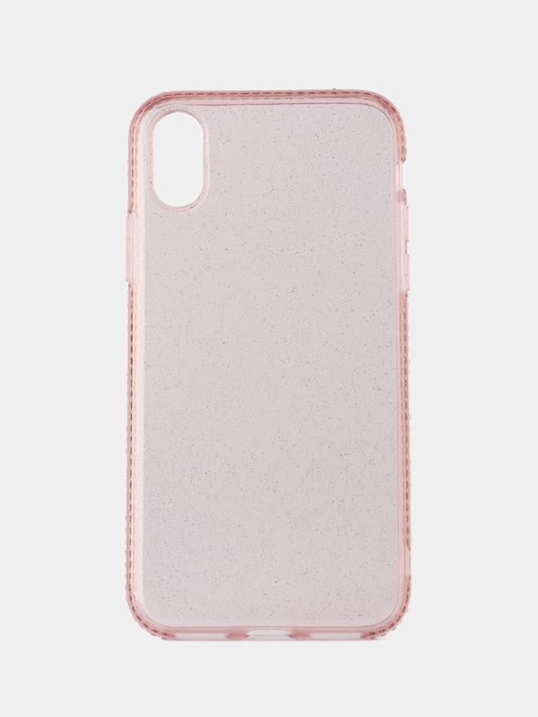 Чехол силиконовый с блестками и стразами для iPhone xs / x