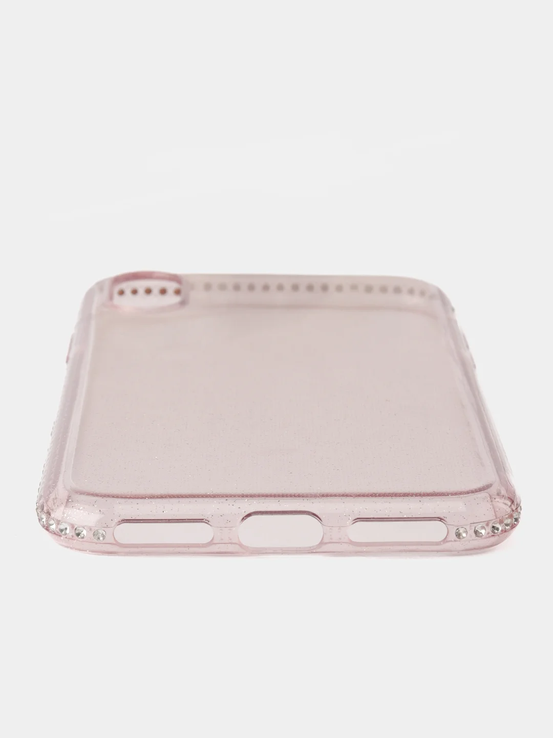 Чехол силиконовый с блестками и стразами для iPhone xs / x