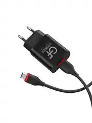 Черный сетевое зарядное устройство GFPower GF20M, USB, 5 В, 2.1 А, с кабелем Micro-USB